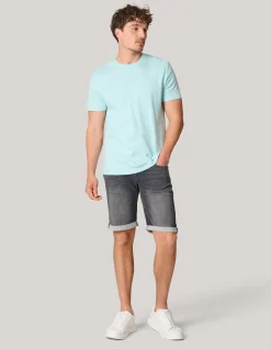 Structuur T-shirt Lichtblauw