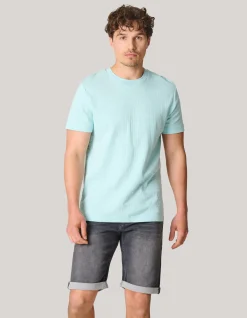 Structuur T-shirt Lichtblauw