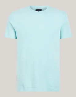 Structuur T-shirt Lichtblauw