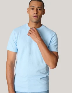 Structuur T-shirt Lichtblauw