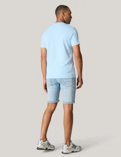 Structuur T-shirt Lichtblauw