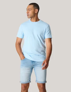 Structuur T-shirt Lichtblauw