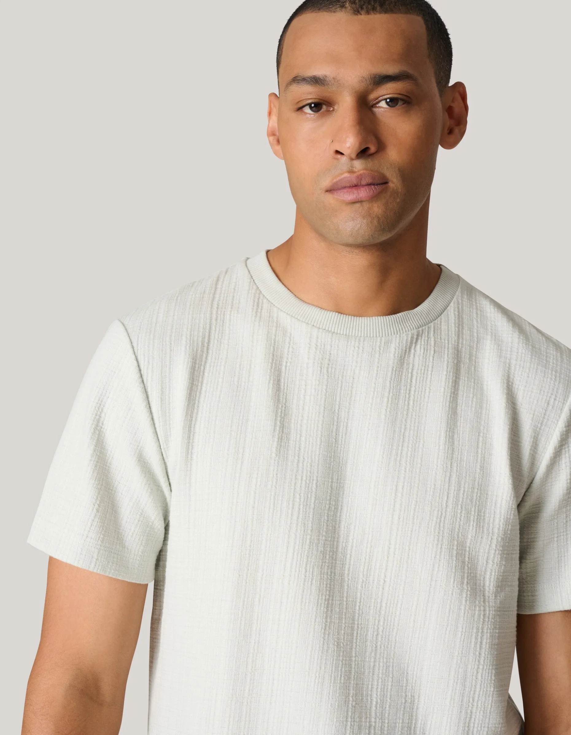 Structuur T-shirt Lichtgrijs