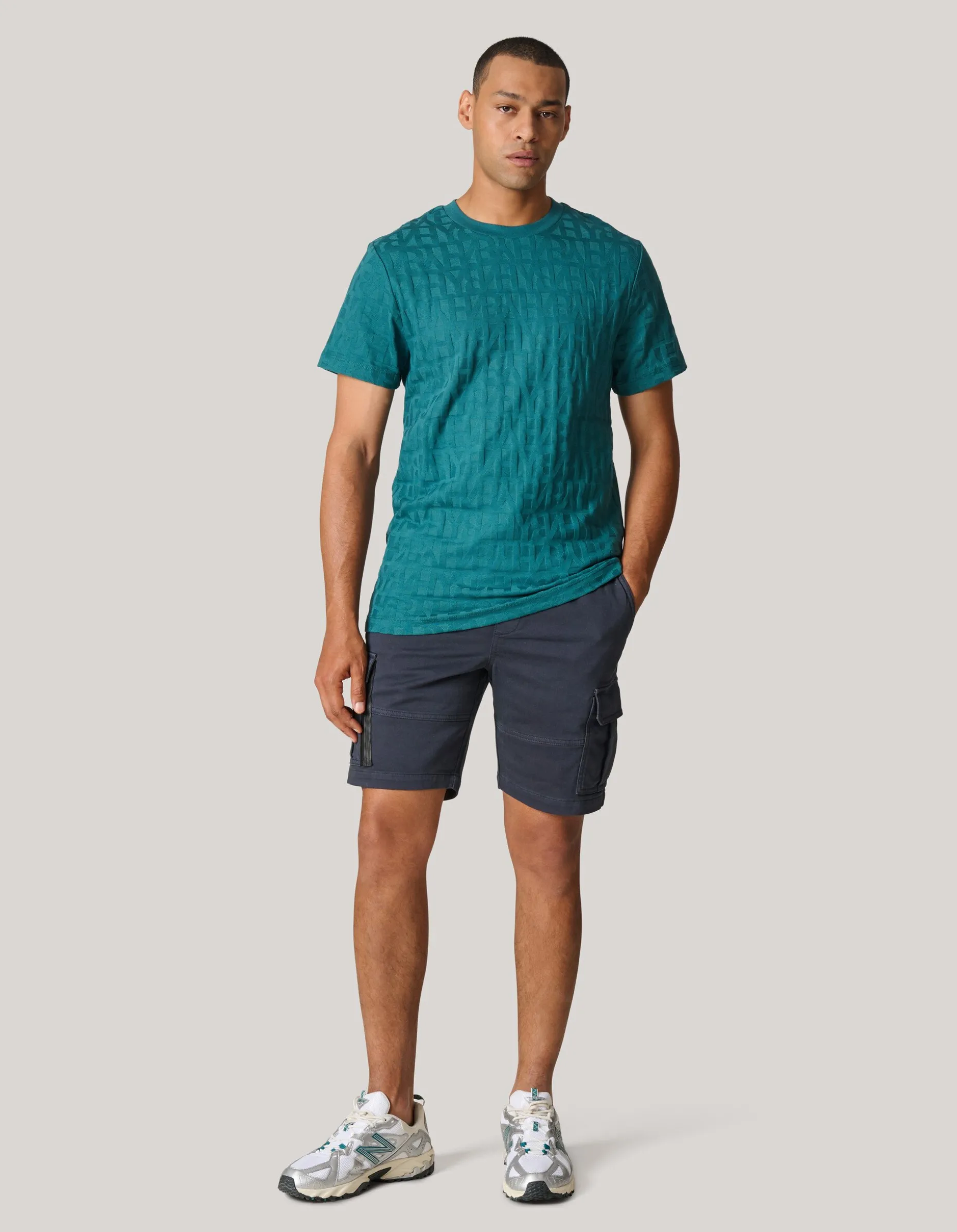 Structuur T-shirt Turquoise