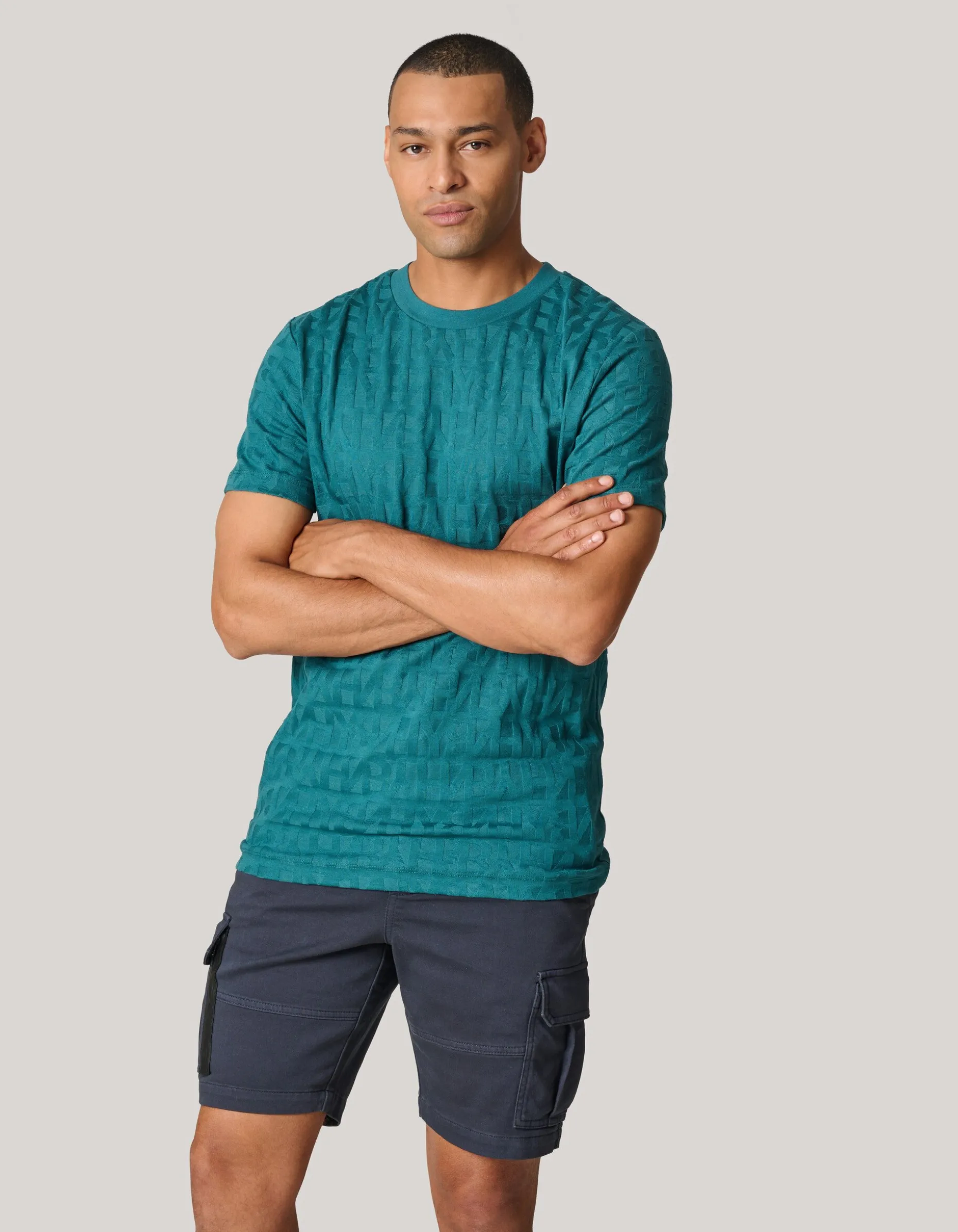 Structuur T-shirt Turquoise