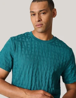 Structuur T-shirt Turquoise