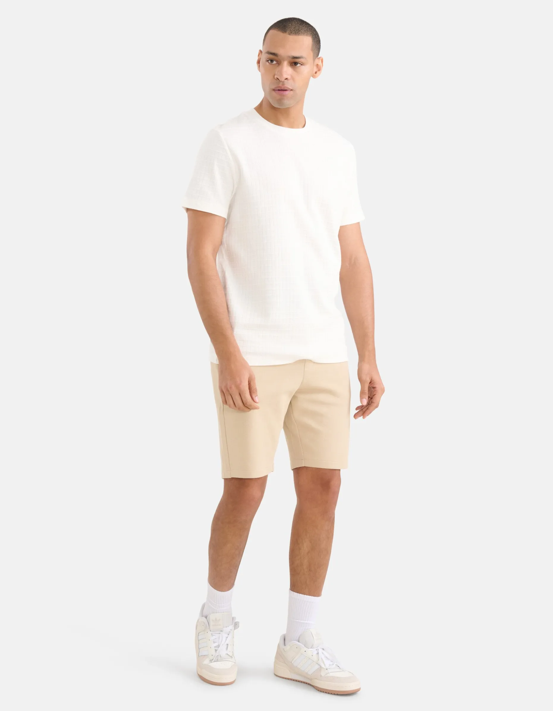 Structuur T-shirt Wit