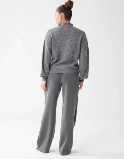 Studded Sleeve Trui Grijs