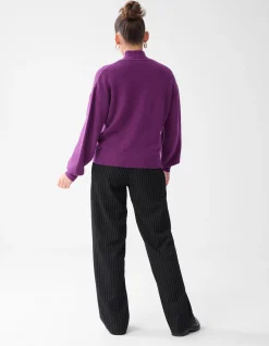 Studio Strass Trui Donkerpaars