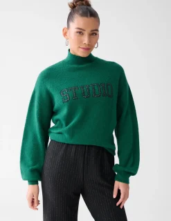 Studio Strass Trui Donkergroen