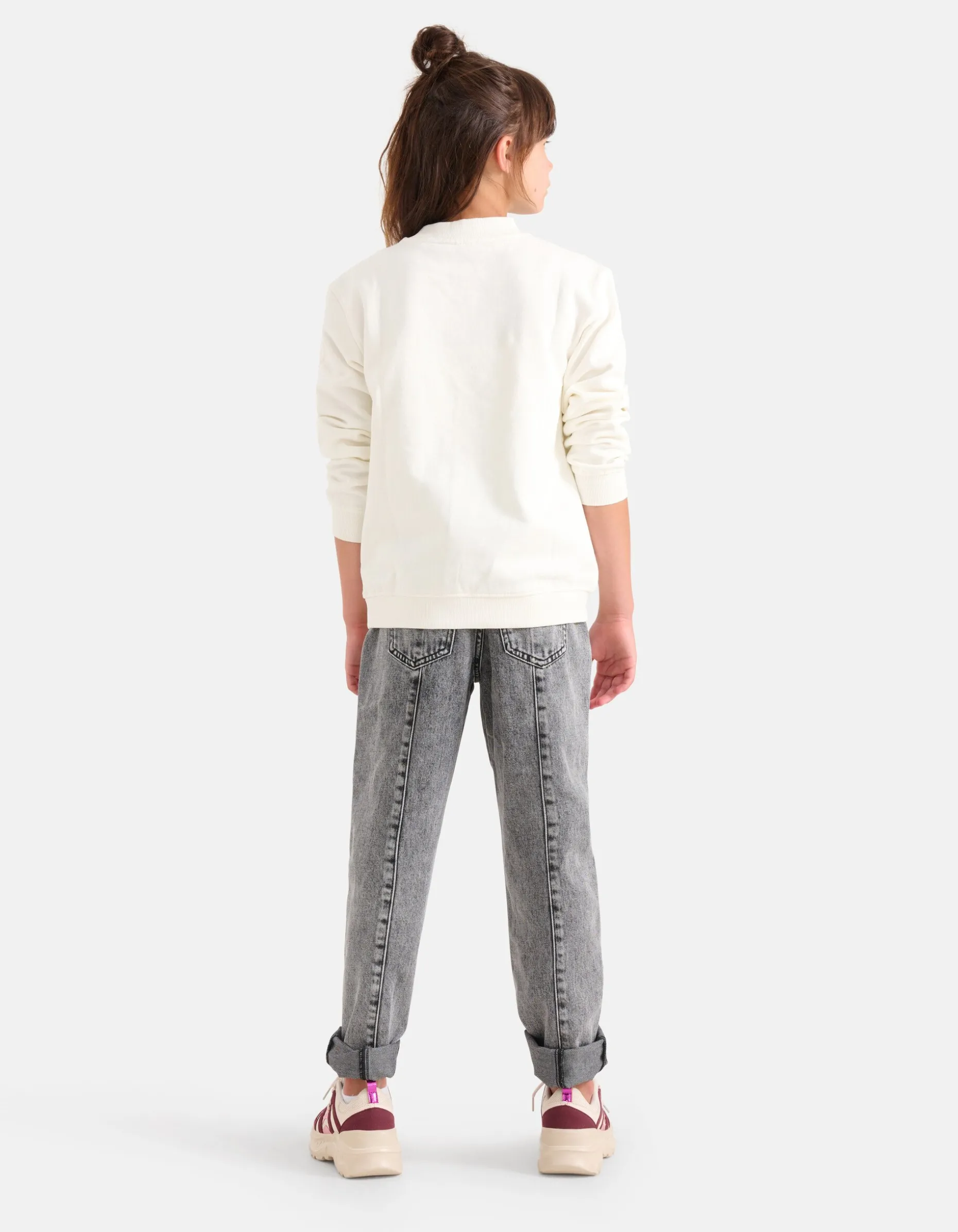 Studs Straight Fit Jeans Donkergrijs