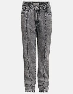 Studs Straight Fit Jeans Donkergrijs