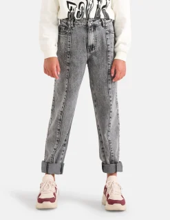 Studs Straight Fit Jeans Donkergrijs