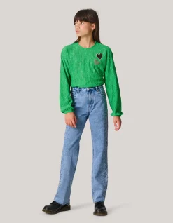 Studs Straight Fit Jeans Blauw