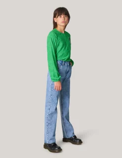 Studs Straight Fit Jeans Blauw