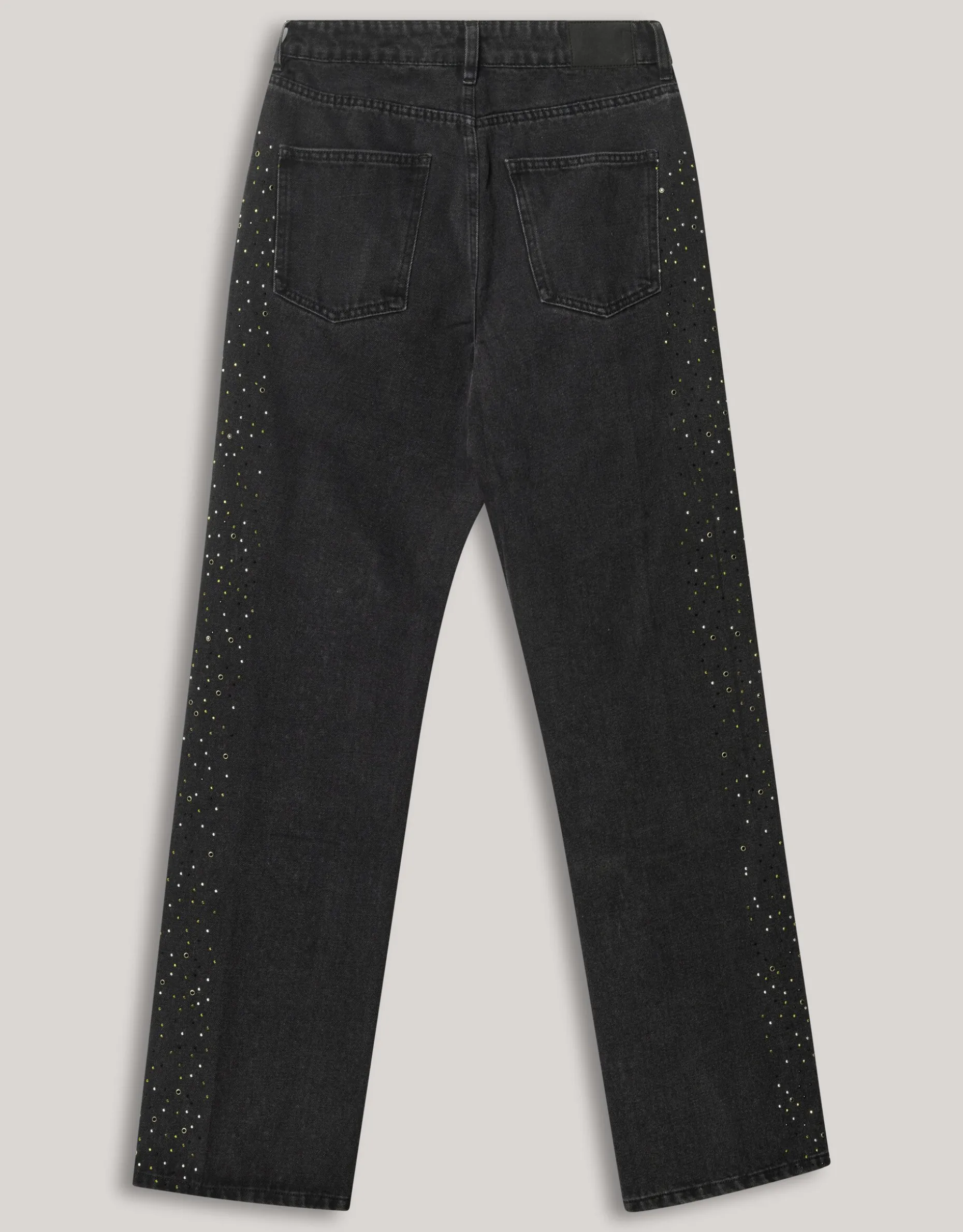 Studs Wide Leg Fit Jeans Donkergrijs