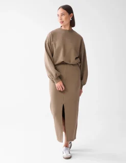 Sweat Maxi Rok Bruin