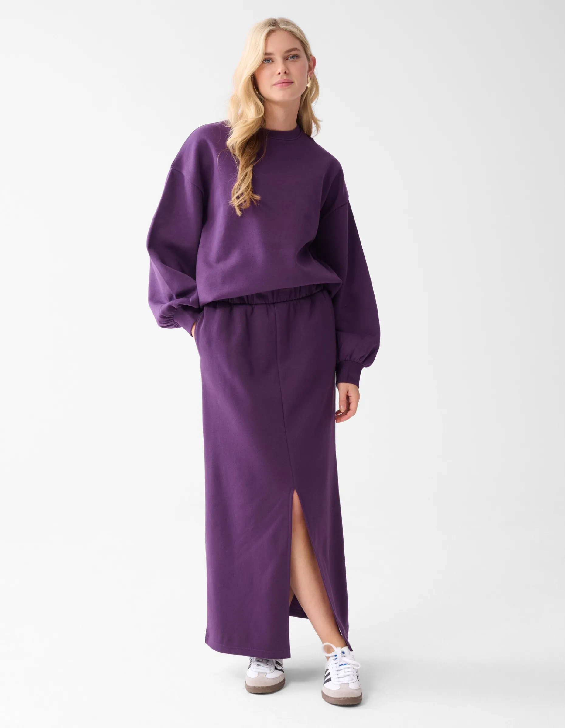 Sweat Maxi Rok Paars