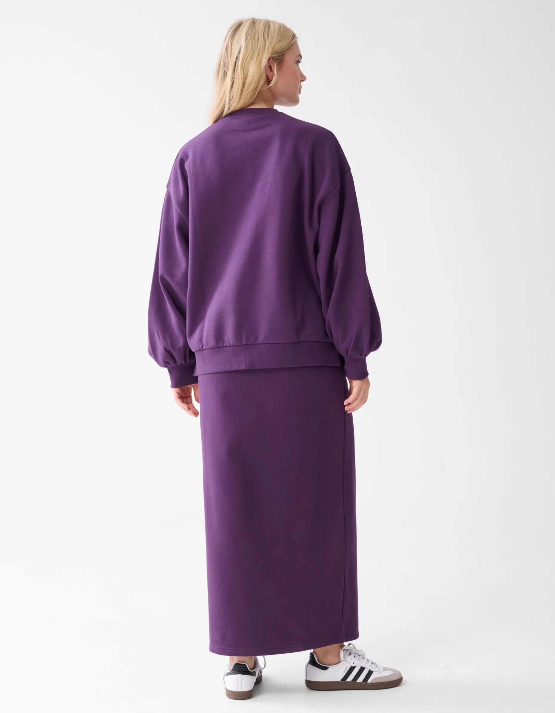 Sweat Maxi Rok Paars