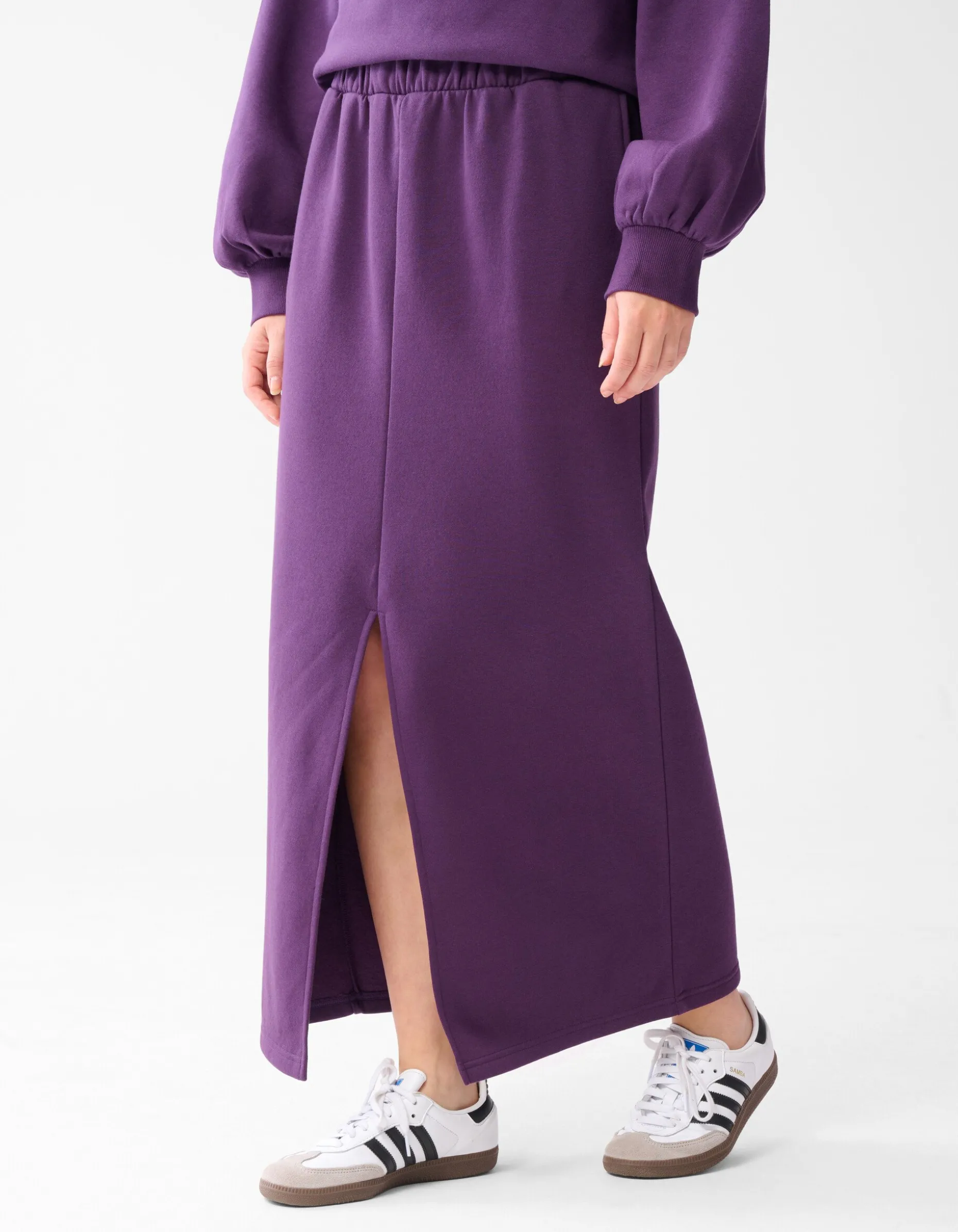 Sweat Maxi Rok Paars