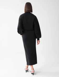 Sweat Maxi Rok Zwart
