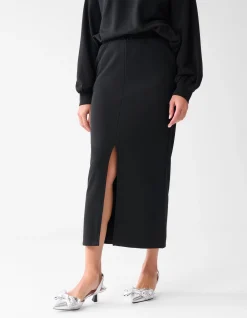 Sweat Maxi Rok Zwart