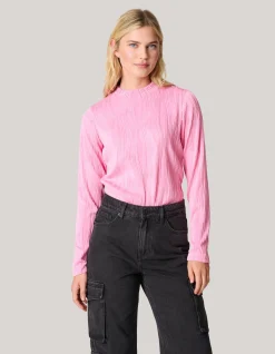 Swirl Crinkle Top Roze