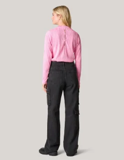 Swirl Crinkle Top Roze