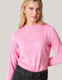 Swirl Crinkle Top Roze