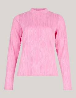 Swirl Crinkle Top Roze