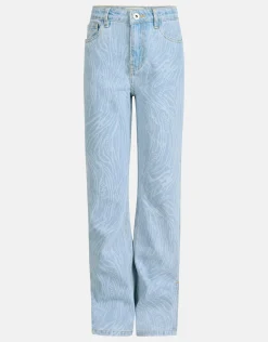 Swirl Print Denim Bleached