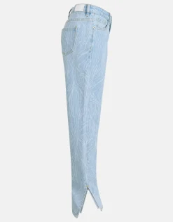 Swirl Print Denim Bleached