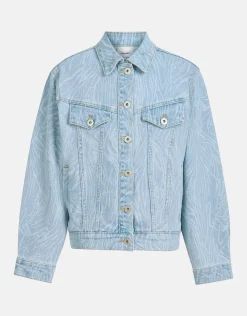 Swirl Print Denim Jack Bleached