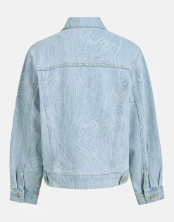 Swirl Print Denim Jack Bleached