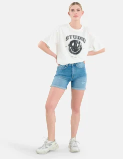 Tapered Denim Short Mediumstone