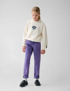 Tapered Fit Jeans Washed Paars