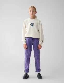 Tapered Fit Jeans Washed Paars