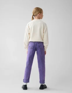 Tapered Fit Jeans Washed Paars