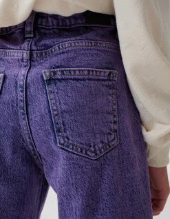 Tapered Fit Jeans Washed Paars