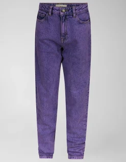 Tapered Fit Jeans Washed Paars