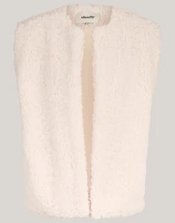 Teddy Gilet Gebroken Wit