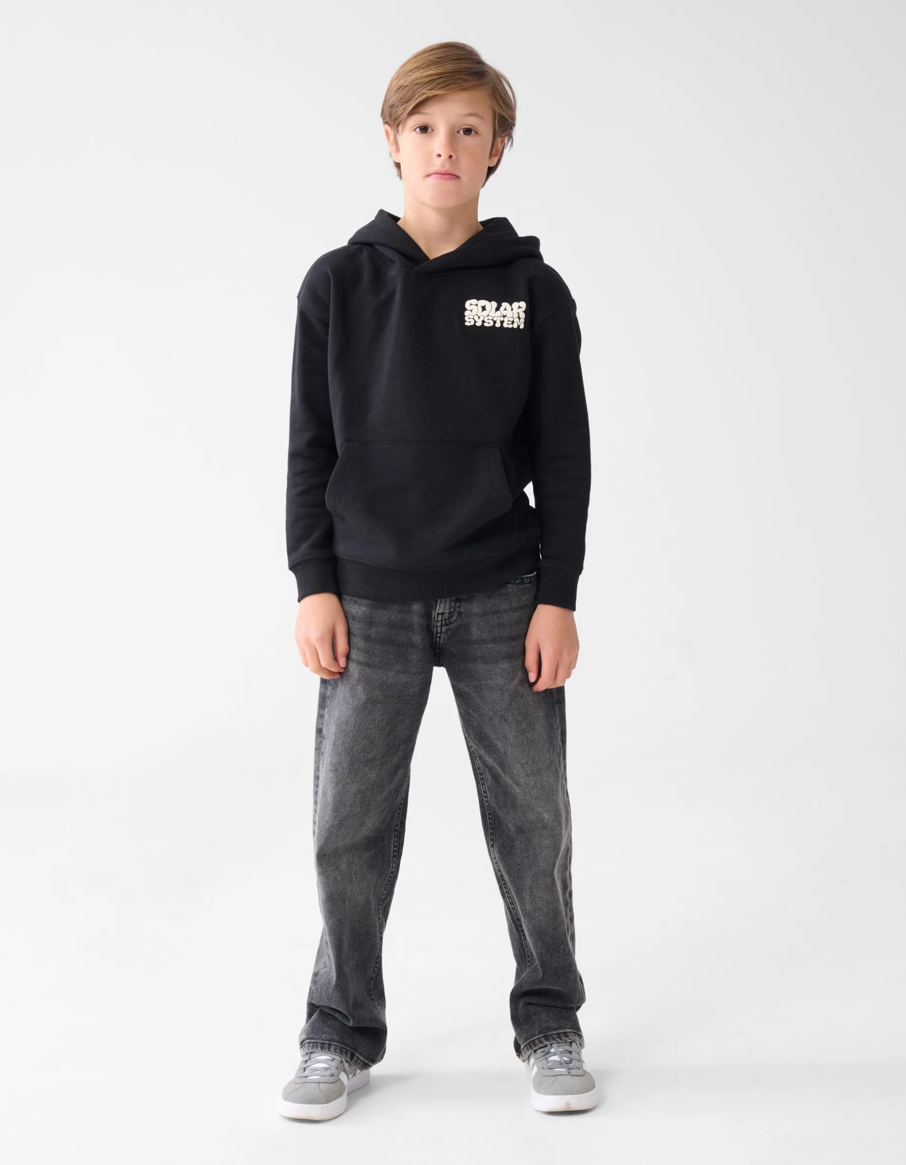 Tekstprint Hoodie Zwart