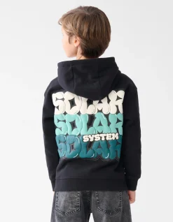 Tekstprint Hoodie Zwart