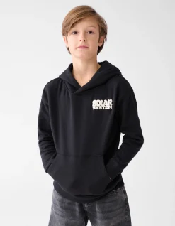 Tekstprint Hoodie Zwart