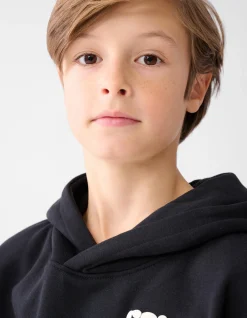 Tekstprint Hoodie Zwart