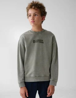 Tekstprint Sweater Donkergrijs