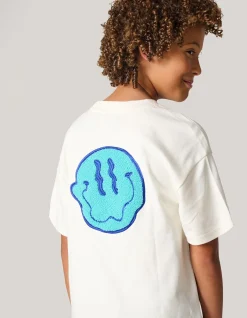 Towelling Artwork T-shirt Gebroken Wit