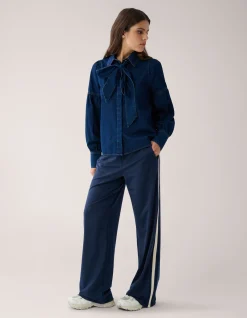 Travel Tape Wide Leg Broek Donkerblauw By Mieke