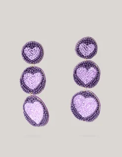 Triple Heart Oorbellen Paars