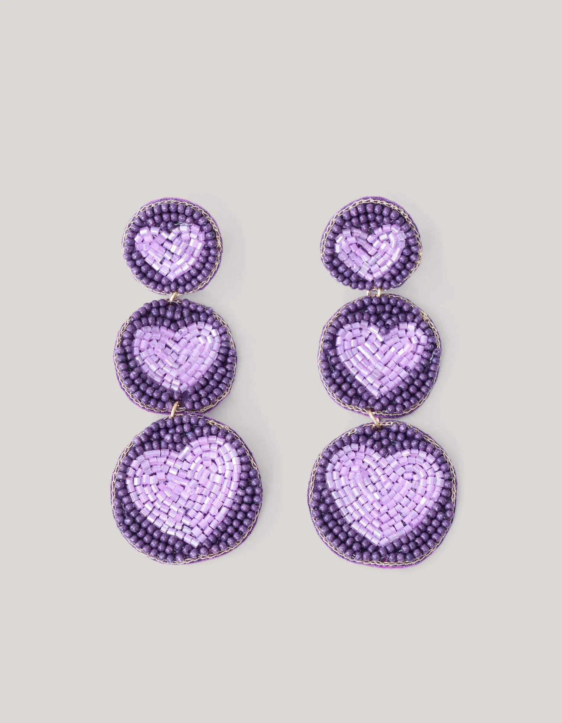 Triple Heart Oorbellen Paars